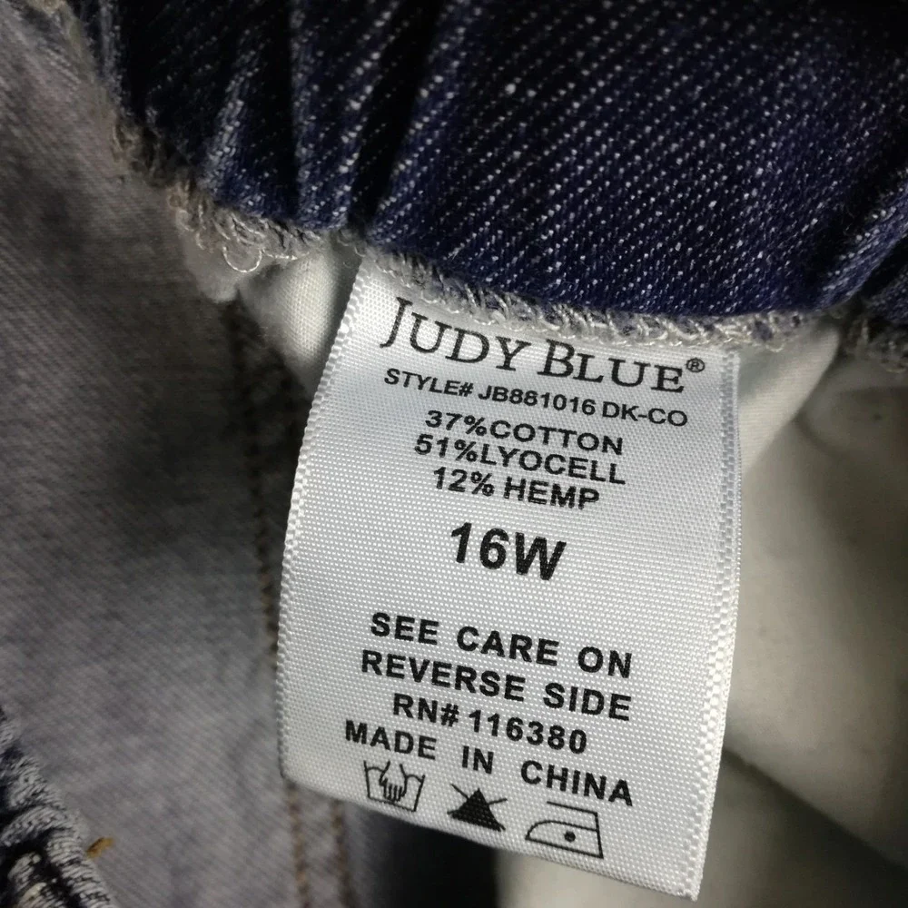 Judy Blue Womens Jeans Wide Leg Blue Denim High Rise Featherweight Palazzo 16W